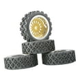 thumbnail image 2 of TISHITA 4Pcs RC Wheel Rim and Rubber Tires Set Replacement R 71mm for 144001 124024019 Gold Sliver, 2 of 7