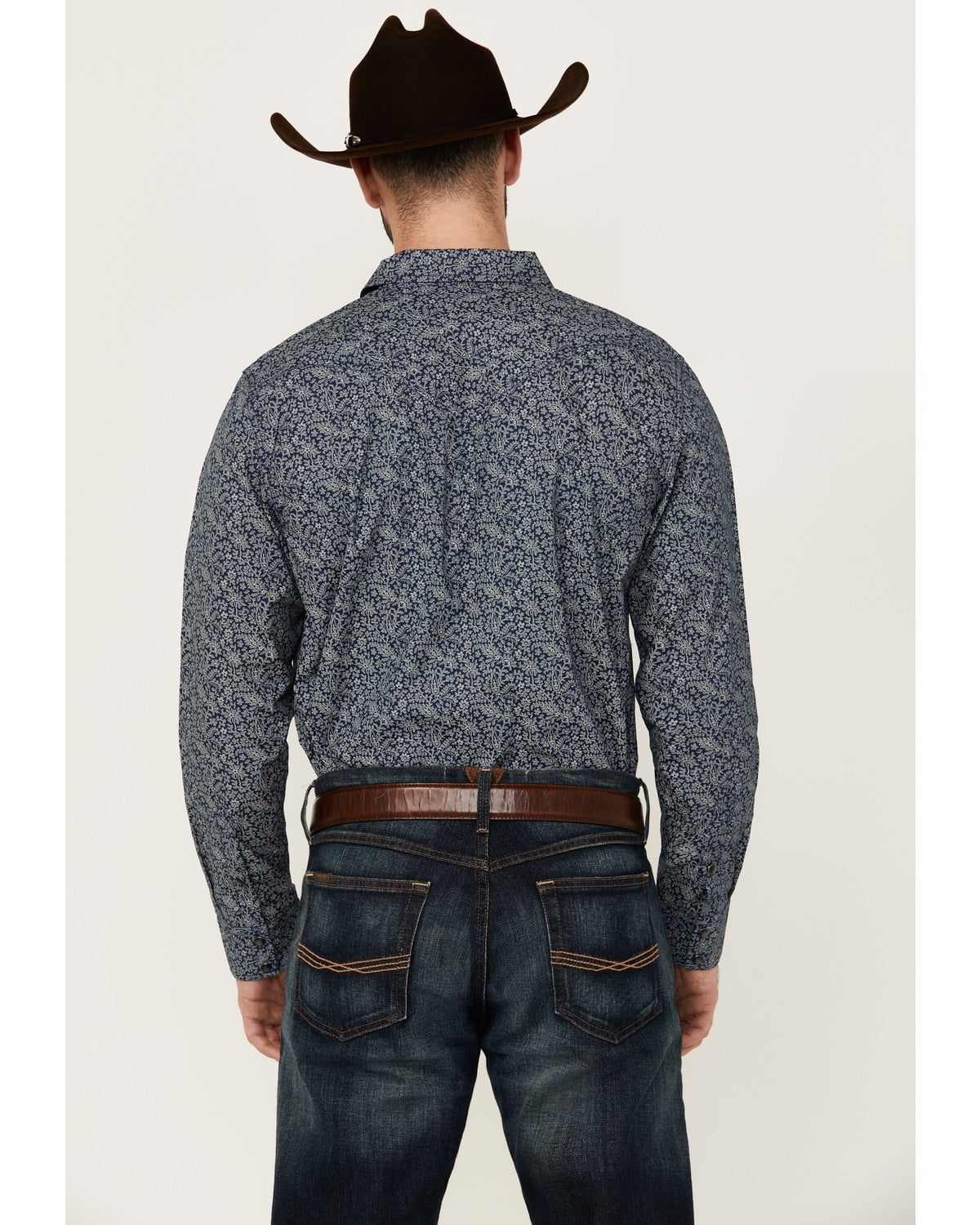 Cody James Men's Grande Floral Print Long Sleeve Pearl Snap