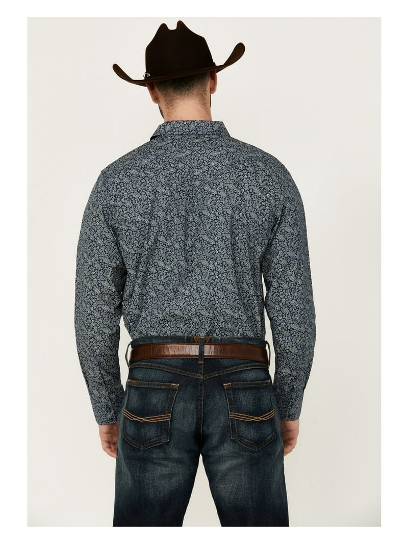 Cody James Men's Grande Floral Print Long Sleeve Pearl Snap