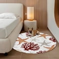 thumbnail image 2 of Brown Starfish Coastal Round Area Rug 6Ft Washable Circle Rugs for Bathroom Office, Coral Nautical Summer Ocean Non-Slip Carpet Floor Mats Indoor Outdoor Carpet Runner Aesthetic Home Decor, 2 of 8