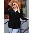 thumbnail image 5 of Zeagoo Womens Plus Size Long Sleeve Shirts Fall Tunic Top V-neck T-Shirt Button Up Dressy Casual Blouse, 5 of 6