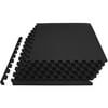 ProSource Extra Thick Puzzle Exercise Mat 3/4-inch, EVA Foam Interlocking Tiles for Protective, Cushioned Workout Flooring for Home and Gym Equipment-Available in Black, Grey and Blue Colors.