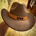 thumbnail image 3 of Gresahom Personalized Boys Cowboy Hats for Kids Ages 2-8, Leather Hatband Camel Toddler Cowboy Hat, Western Cowgirl Hat for Girls(Children (52-54cm)), 3 of 7