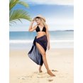 thumbnail image 5 of HAPPY BAY Summer Beachwear Sarong for Women Coverups Wraps Beach Chiffon Long Bathing Suit Wraps Tie Bikini Swim Cover up Sheer Sarong One Size Plain, Dark Blue, 5 of 5