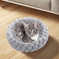 thumbnail image 6 of Gazechimp Cotton Knitted Cat Bed Basket All Seasons Handmade Cat Baskets Bed for Puppy Light Gray, 6 of 8