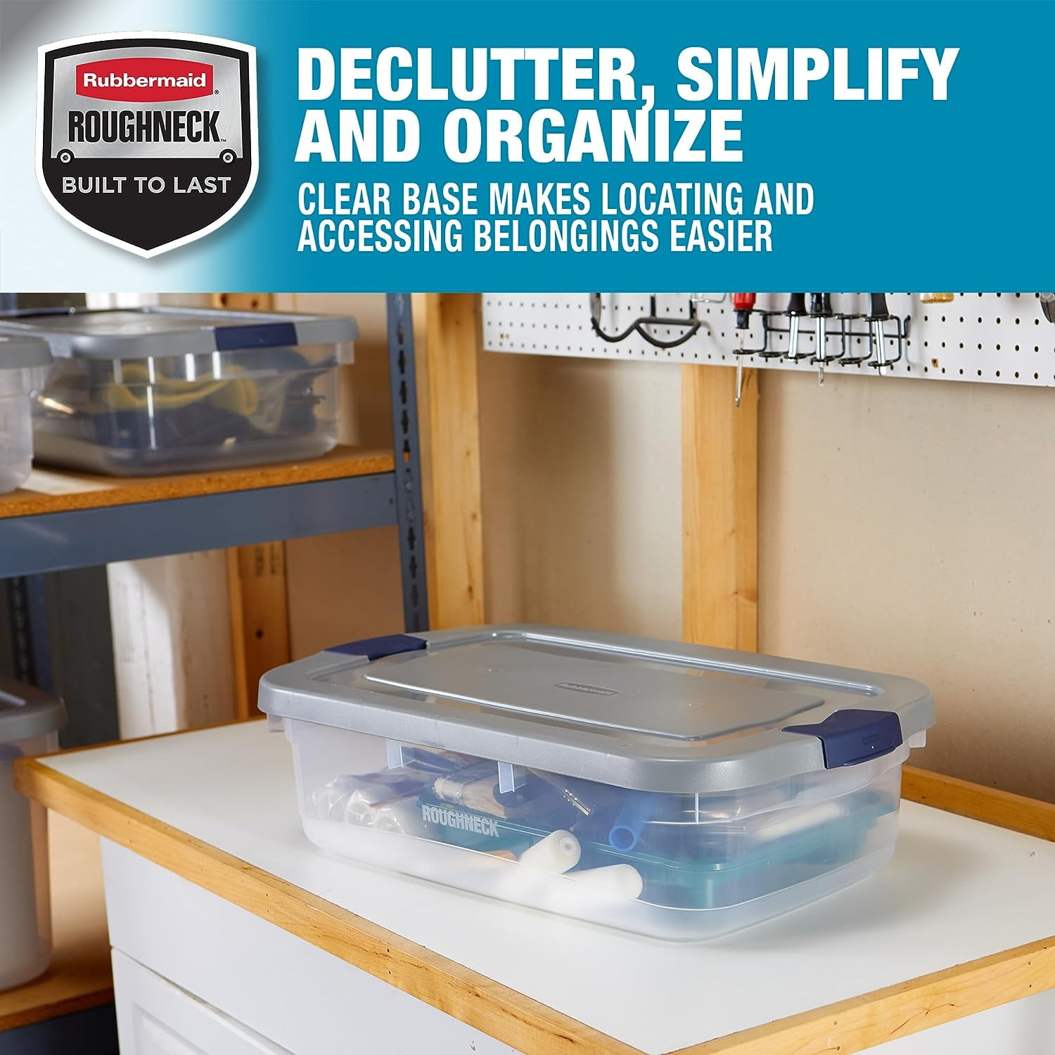 Rubbermaid 95 Qt. Cleversore Clear Tote - Bliffert Lumber and Hardware