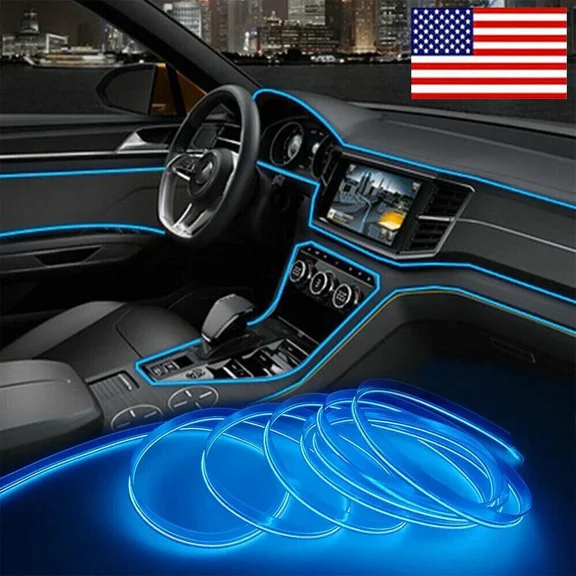 10Ft Bl Led Auto Car Interior Decor Atmosphere Wire Strip Light Lamp Accessories