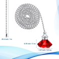 thumbnail image 2 of 4 Pieces Crystal Pendant Pull Chains Crystal Prism Ceiling Fan Chain Extension Extender for Bathroom Toilet Living Room Ceiling Light Fan, 1 Meter Long Each Chain (Red), 2 of 6