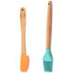 thumbnail image 1 of Juego de mini utensilios de silicona de 2 piezas con mangos de bambú, multicolor, 1 of 5