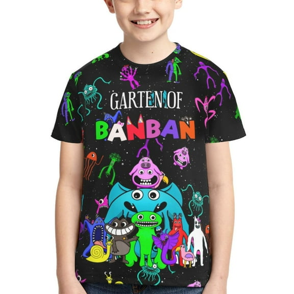 Kids Game Garden Of Banban T-Shirts Youth 3D Print Short Sleeve Kid's Game Shirt Teenage Fashion Tee for Boys Girls Small