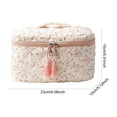 thumbnail image 2 of HUISZJ Floral Makeup Bag, Dustproof Makeup Bag with Zipper, Portable Cosmetic Toiletry Organizer for Work Daily Holiday (Style 1), 2 of 10