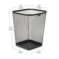 thumbnail image 4 of Mind Reader Mesh Trash Can, Waste Paper Basket, Square, Metal, Set of 2, Black, 4 of 9