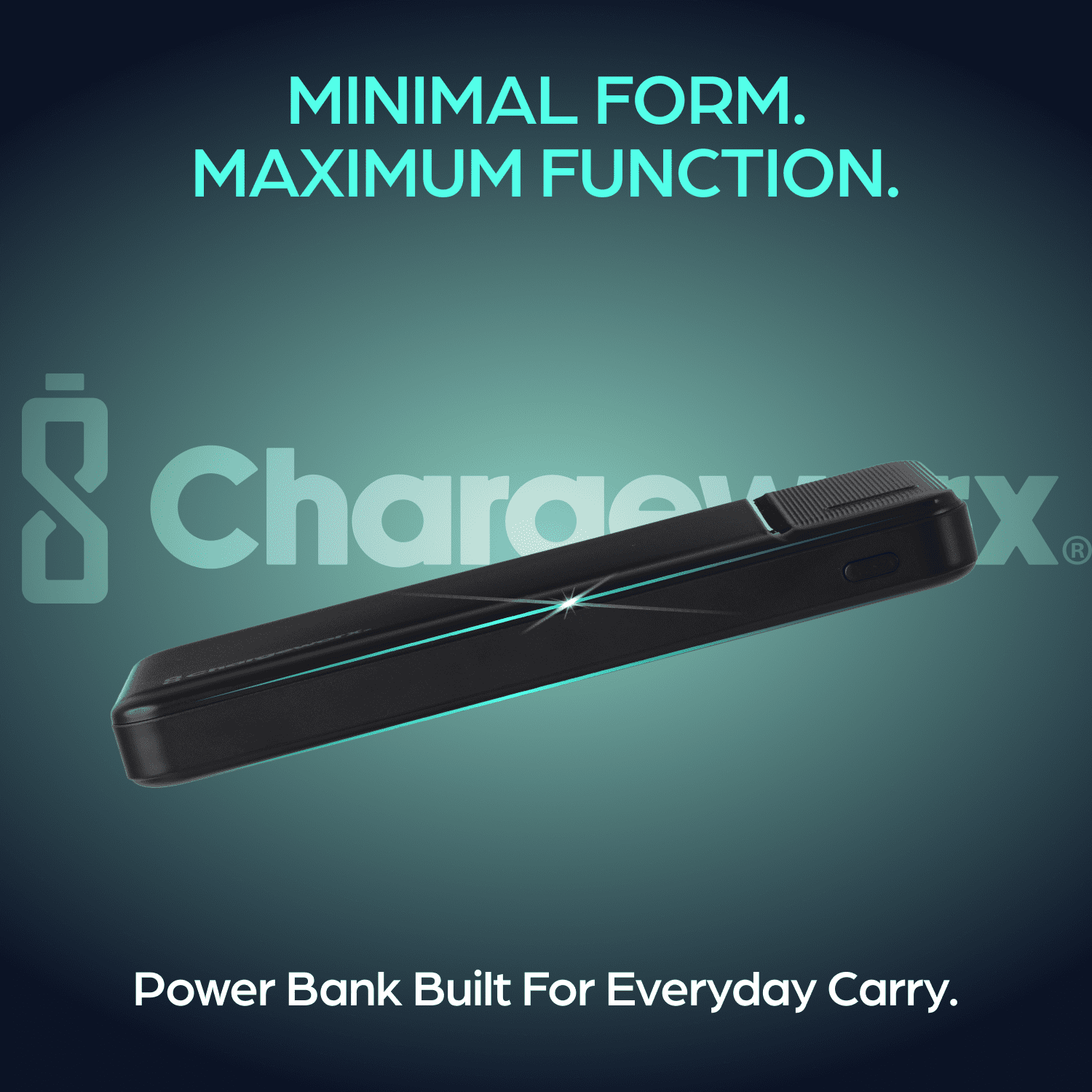 ChargeWorx 10,000mAh Portable Power Bank, 20W PD & QC Fast Charging, USB-C and USB-A Battery Pack with LED Indicator, Smart Device Detection & SafeGuard Protection, Compact Charger for Smartphones