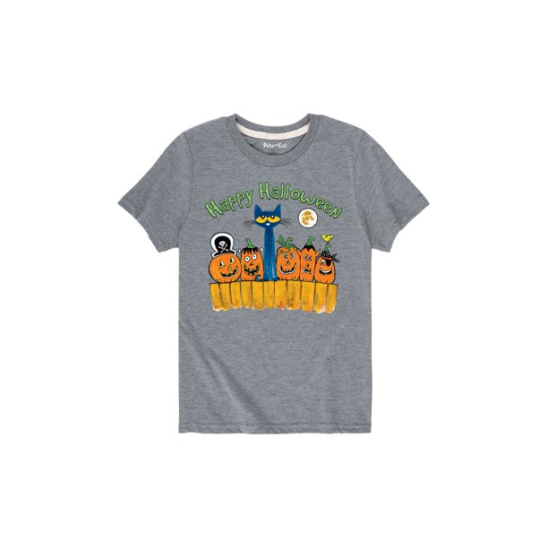 PETE THE CAT Pete The Cat Happy Halloween Glow Youth Short Sleeve Graphic TShirt Walmart