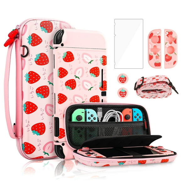 FANPL Étui de Transport Rose pour Nintendo Switch, Étui Mignon