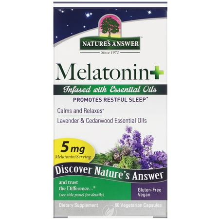 Nature's Answer, Melatonin +, 5 Mg, 60 Vegetarian Capsules, Pack of 2