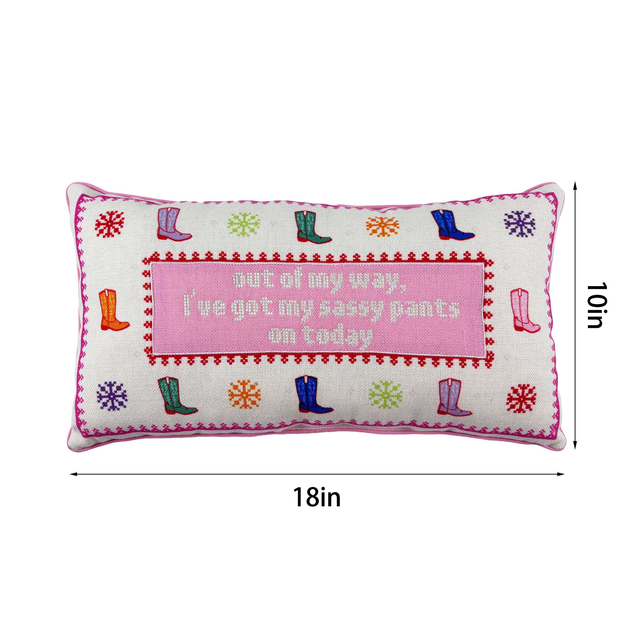 18" x 10" Sassy Pants Boots Lumbar Decorative Pillow, Multicolor, by Holiday Time