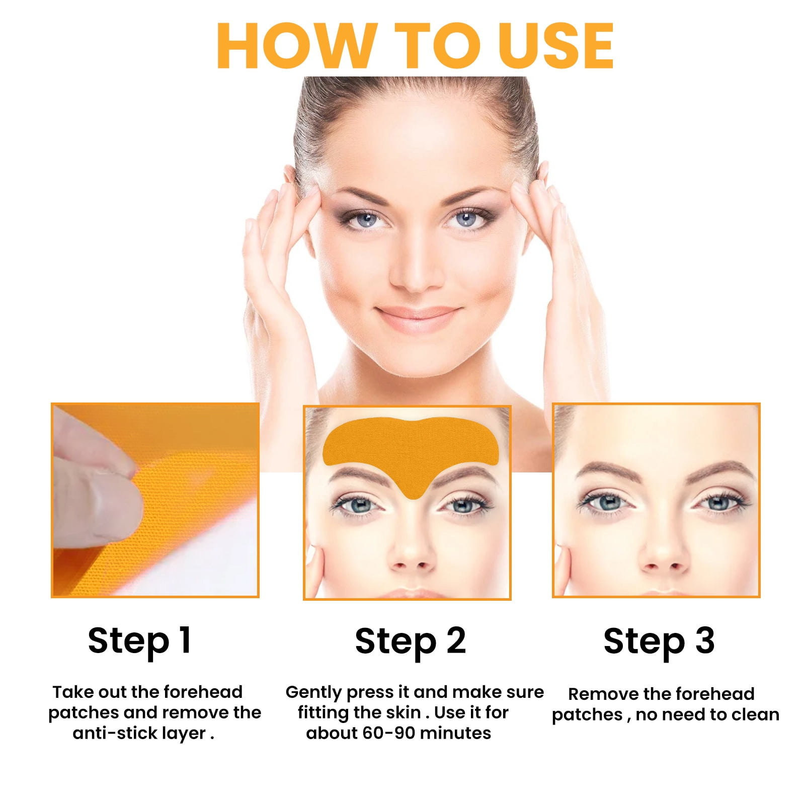 Alvantor Forehead Wrinkle Patches, Smooth Forehead, Smooth Fine Lines & Wrinkles, 10pcs