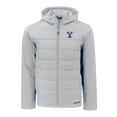 thumbnail image 2 of Men's Cutter & Buck  Gray Yale Bulldogs Evoke Hybrid Eco Softshell Recycled Full-Zip Hoodie Jacket, 2 of 3