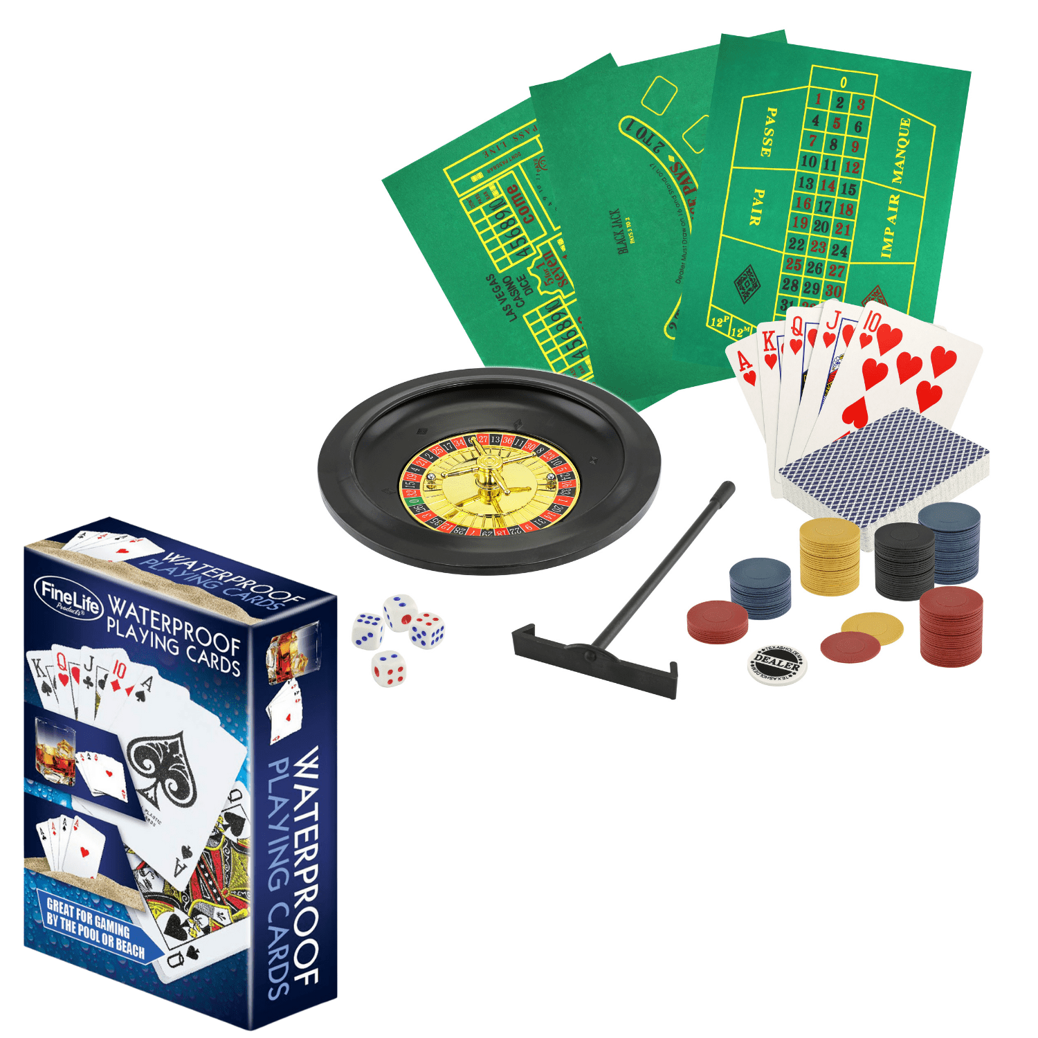 Casino Game Set 5 in 1. Games To Enjoy Roulette, Poker, Black Jack