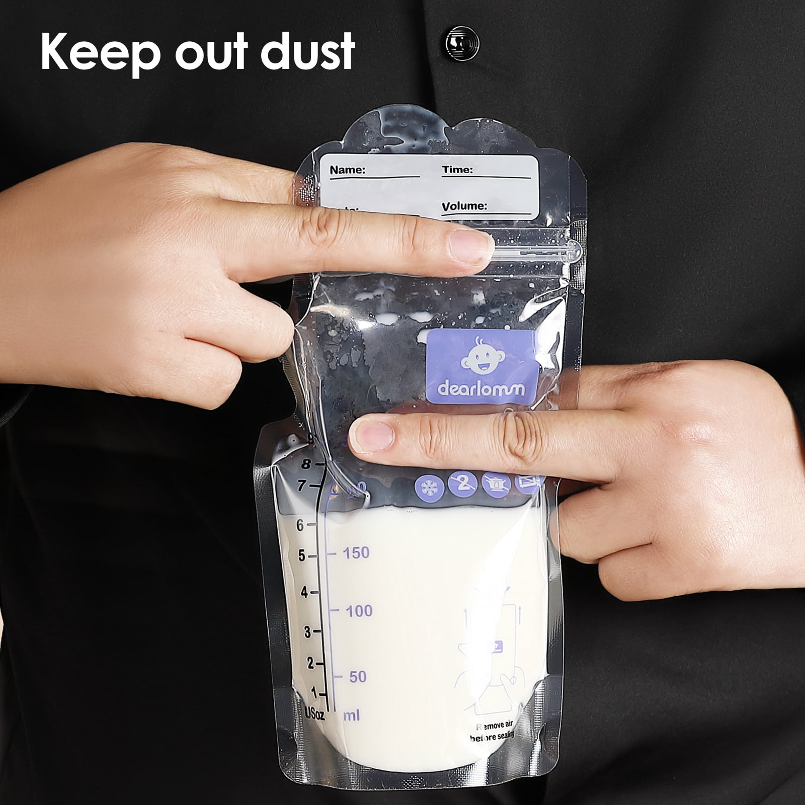 Dearlomum BPA-Free Breastmilk Storage Bags - 120 Pcs, 9 Ounce, Self-Standing with Pour Spout, Space-Saving Flat Profile, Ideal for Convenient Breastfeeding and Milk Storage, Refrigeration & Freezing