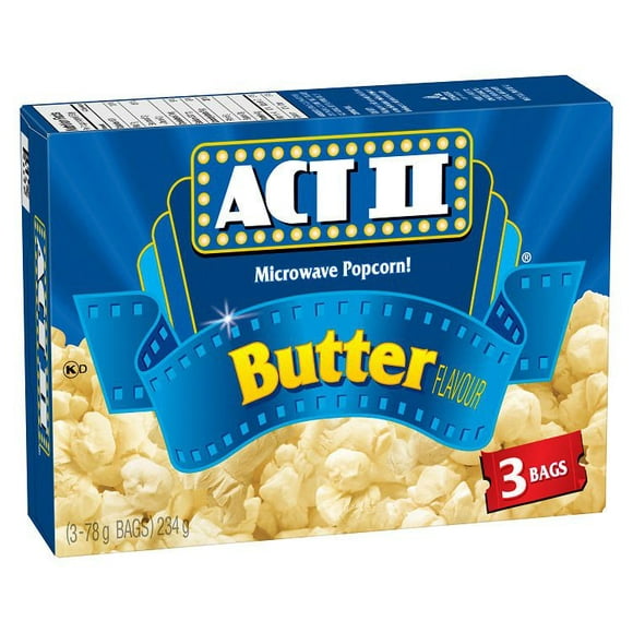 ACTII® Microwave Gourmet Popcorn - Butter Flavour, 3 x 78 g
