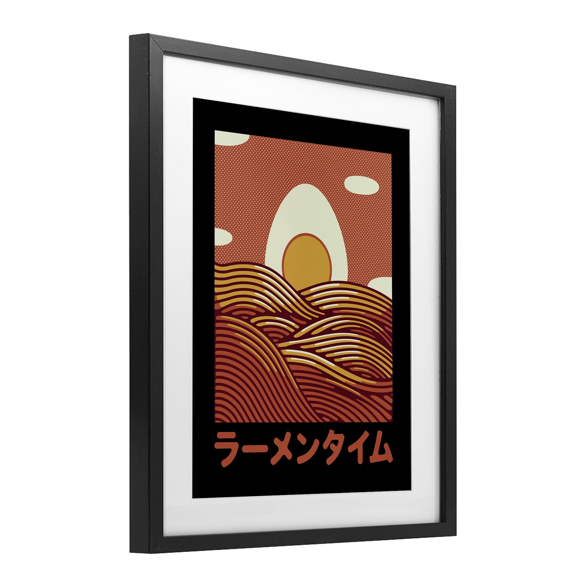 Stupell Industries Minimalist Egg & Ramen Sunset Black Framed Print Under Glass, design by Tobe Fonseca