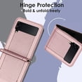 thumbnail image 5 of for Samsung Galaxy Z Flip 4 5G Slim Flip Case, Premium PU Leather Shockproof Drop Protective with Hinge Protection Phone Case Cover for Samsung Galaxy Z Flip 4 5G, Rosegold, 5 of 5