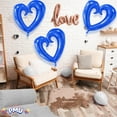 thumbnail image 5 of PMU Heart Shaped 24 Inch Open Center Mylar Balloon, Royal Blue Pkg/1, 5 of 7