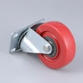thumbnail image 2 of WHAMVOX 1Pc 4 Inch Jujube Red Anti-winding Universal Wheel Double- Casters with Steering Braking (Red+Silver), 2 of 8