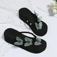 thumbnail image 5 of BLTIBY Women's Flip-flops Butterfly Clip Toe Thick Soled Wedge Heels Sandal Fashion Orthopedic Sandals Summer Casual Beach Shoes Green 4.5, 5 of 8