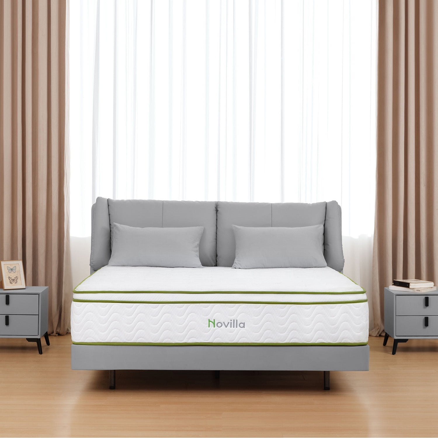 Novilla 12'' Pocket Spring Hybrid Mattresses Gel Memory Foam for Cool