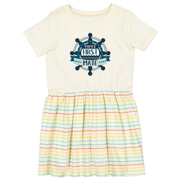 Inktastic Papa's First Mate Girls Toddler Dress