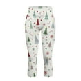 thumbnail image 4 of SCRAWLGOD Christmas Tree Stars Snowflake White Breathable Capri Yoga Leggings with Pockets for Women High Waisted 3/4 Yoga Pants Elastic Cropped Tights for Summer Workout Athletic, M, 4 of 7