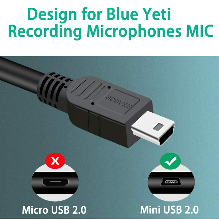 sweater ansvar ubehag Replacement USB Cable Power Cord for Blue Yeti Recording s MIC,Blue Yeti  Pro USB ,USB - Walmart.com