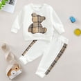 thumbnail image 2 of Karoyedx Toddler Boys Outfits Winter Baby Boy Clothes Fall Clothes Truck Print Long Sleeve Pullover Tops + Pant Sets Toddler Winter Outfits White Size,6-9 Months, 2 of 8