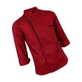 thumbnail image 1 of facefd Veste de Chef Rétro Manteau Uniforme Manches Longues Hôtel Cuisine Vêtements 2TG Rouge, 1 of 8