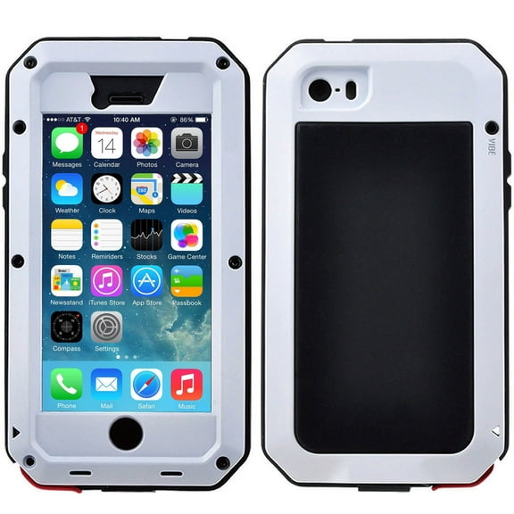 Gorilla Glass Aluminum Metal iPhone 6s Plus Case (White) Heavy Duty Military Grade Shockproof and Scratch Resistant Protection, Rugged Outdoor Travel