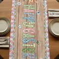 thumbnail image 5 of Table Runners 72 Inches Long Dress Scarves, Happy Easter Farmhouse Kitchen Table Runner, Coffee Tablerunners, Vintage Blue Truck Bunny Duck Wooden Grain 14x72 Inch, 5 of 9