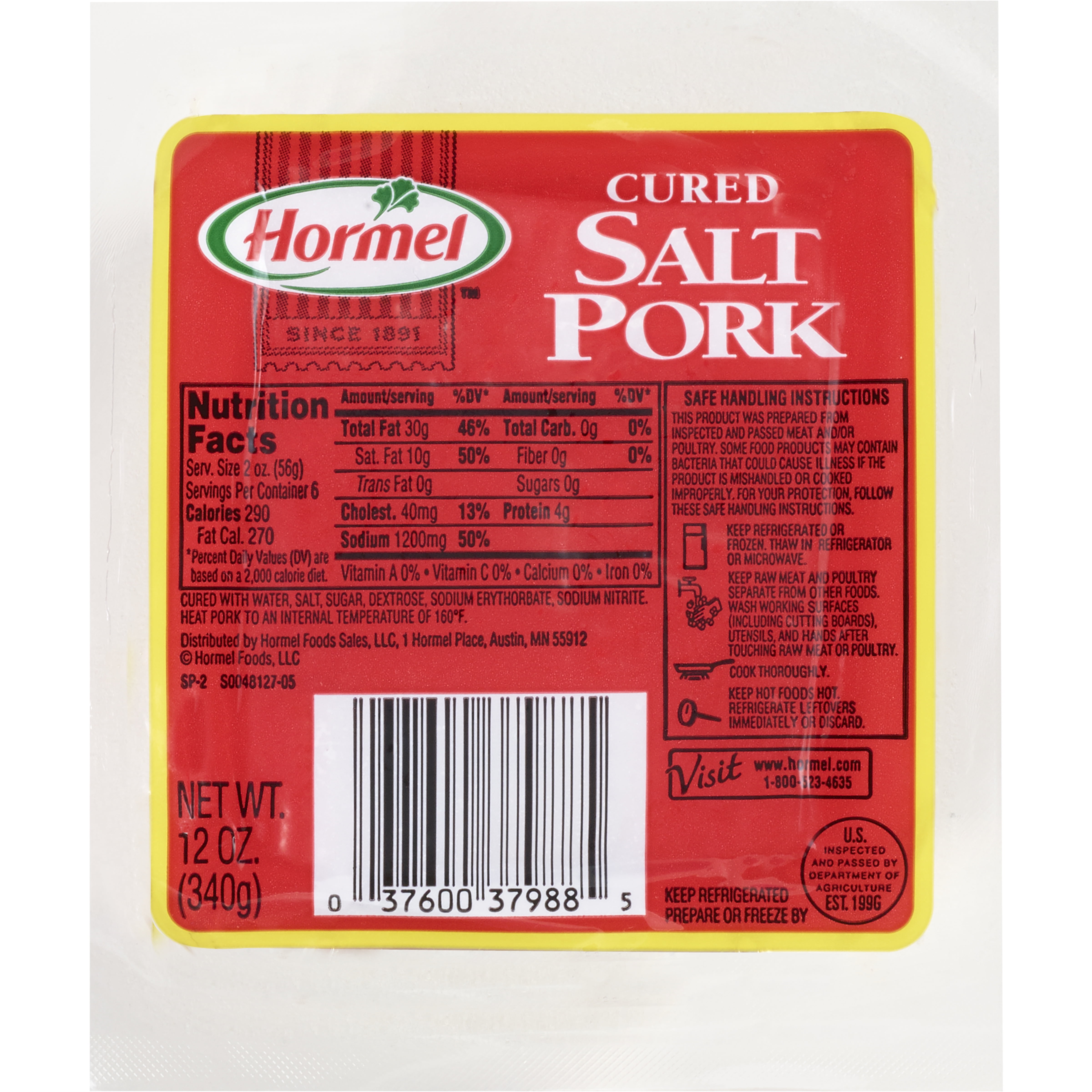 Hormel® Hormel Salt Pork Unsliced 12oz