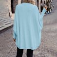thumbnail image 4 of Women's Loose-fitting, Slimming, Stylish, Versatile Long Cardigan for Women's Casual Fashion and Apparel,Sky Blue,M, 4 of 5