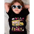 thumbnail image 2 of Girls & Boys School Bus Theme Cotton Graphic Tees, Back To School Clothes Girls, Black Casual Summer Shirts With Fun Graphic Print, Gift For First Day of School, Round Neck Short Sleeve T-Shirt, 2 of 7