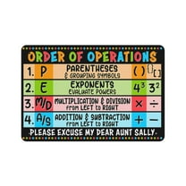 Order of Operations for Math Teacher tin sign, Back to School Gift,Math Teacher Decor,Teacher Classroom Decor,Teacher Gift,Retro style,wall art ,country cottage, metal tin sign 5.5x 8 inches