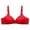 Red, variant on Cotton Bras Women Bra No Underwire Lace Comfortable Breathable Bras Tops Solid Underwear V-Neck Padded Bra Feature Hook and Eye Closure Training Bra Style Y-331 , Red L