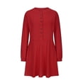 thumbnail image 5 of Lilgiuy Women’s Trendy Causal Pocket Button Round Neck Long Sleeve Dresses for Photo-shoot, 5 of 5