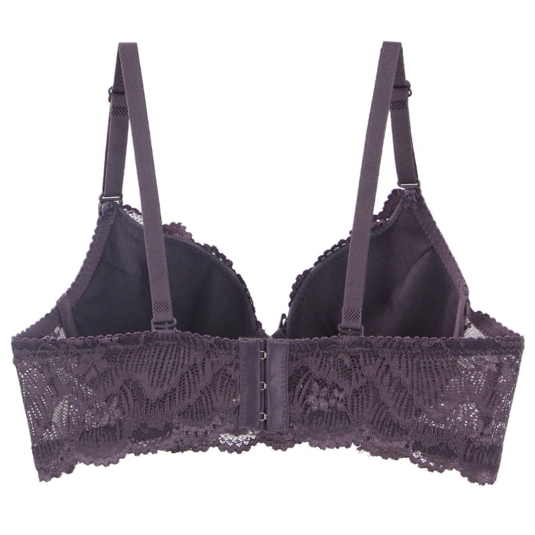SPZTSX Underwire Floral Lace Push Up Bras for Women Deep V Side