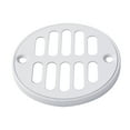 thumbnail image 6 of Westbrass Square Brass Shower Drain with Round Strainer and Crown Ring, Powder Coat White, 6 of 9
