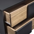 thumbnail image 5 of Manhattan Comfort Mid- Century Rustic Modern Livonia 2-Drawer Nightstand in Dark Grey and Natural Wood, 5 of 5
