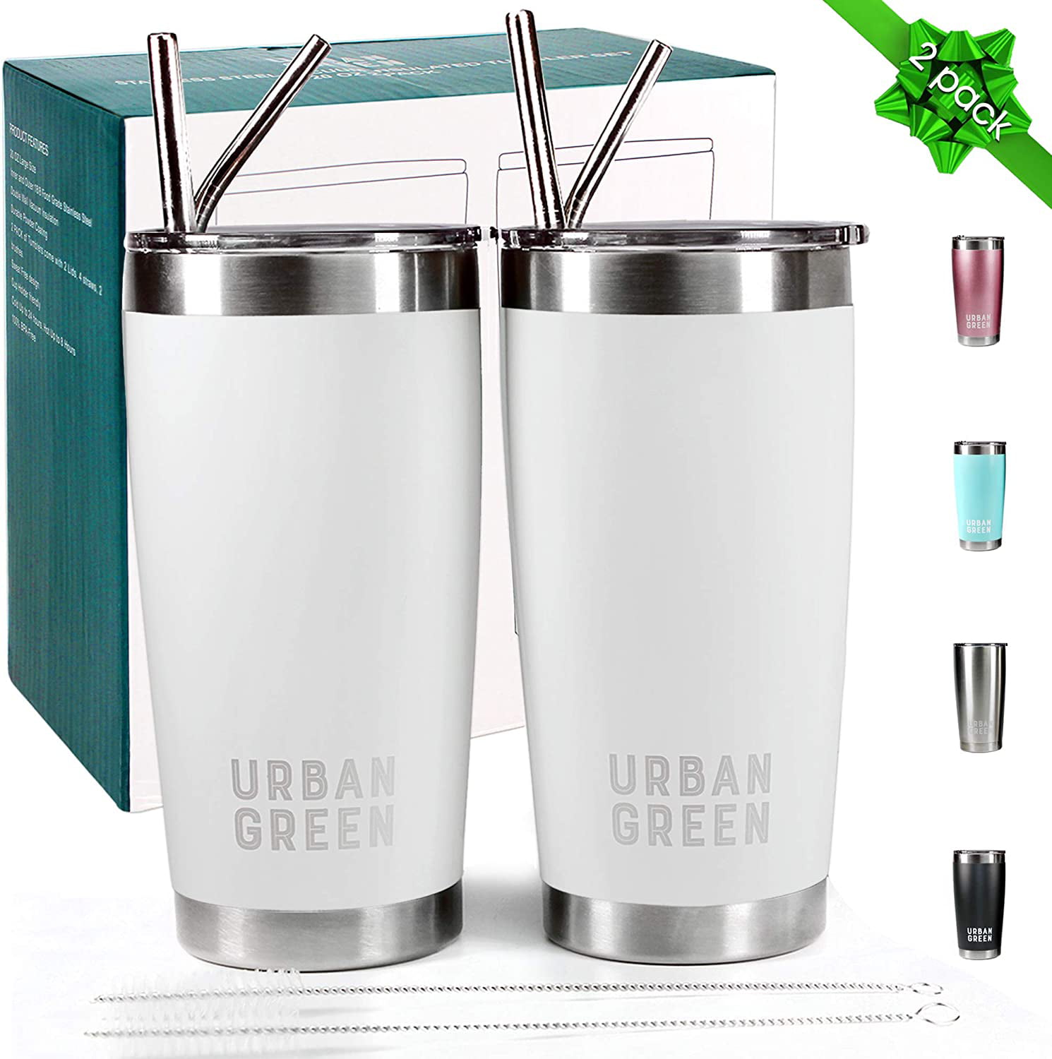 20oz Stainless Steel Tumbler Coffee Cup Vacuum Insulated Travel Mug 2 Pack Combo 