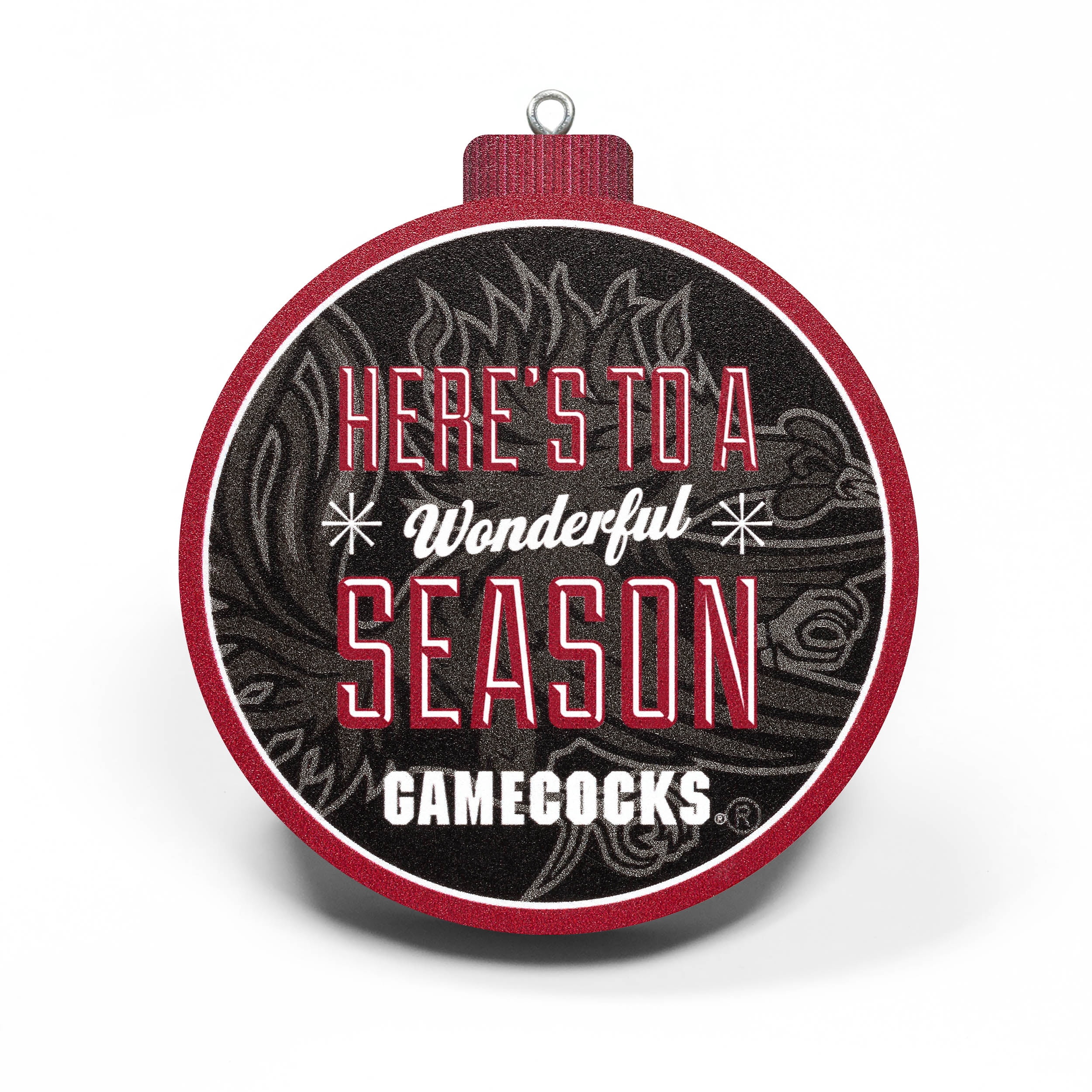 South Carolina Gamecocks Vintage Truck Christmas Ornament - Silver Metal Team Logo Decoration
